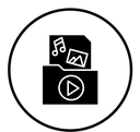 Multimedia files Black Filled icon