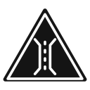 Narrow bridge ahead icon