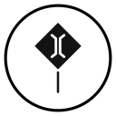 Narrow bridge ahead Black Filled icon