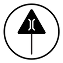 Narrow bridge ahead icon
