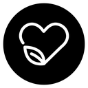 Natural Heart Leaf Black Filled icon