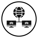 Network Black Filled icon