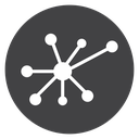 Network Hub Spokes Black Filled icon