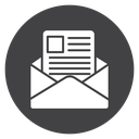 Newsletter Envelope Black Filled icon