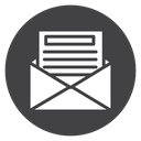 Newsletter Open Envelope Black Filled icon