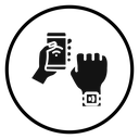 NFC bracelet connected Black Filled icon