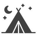 Night camping icon
