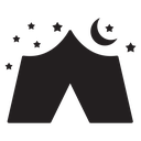 Night camping icon