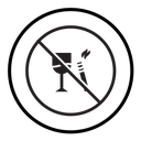 No alcohol and cigarettes icon