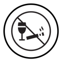 No alcohol and cigarettes icon