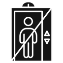 No Elevator Sign Black Filled icon
