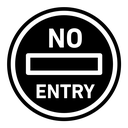 No entry road sign icon