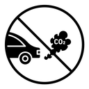 No exhaust gases sign Black Filled icon