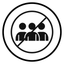 No Gathering Crowd Black Filled icon