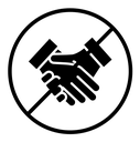 No handshake sign black filled icon