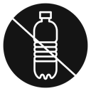 No plastic bottle Black Filled icon