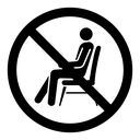 No sitting sign icon