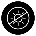 No sun Black Filled icon