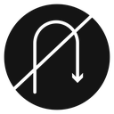 No U turn sign icon