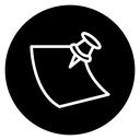Note paper with pushbutton icon