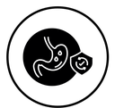 Nutrient Absorption Stomach Shield Black Filled icon