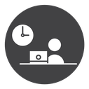 Office time Black Filled icon