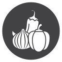 Onion Chili Pumpkin Black Filled icon