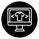 Online clothes shopping icon
