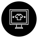 Online Clothing Store Black Filled icon