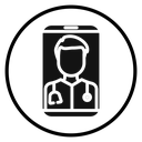Online Medical Consultation Smartphone Black Filled icon