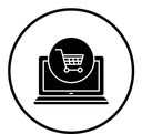 Online shopping black filled icon