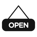 Open and closed sign icon