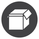 Open Box Black Filled icon