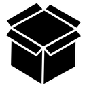 Open Box Black Filled icon