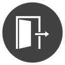 Open Door Exit Black Filled icon