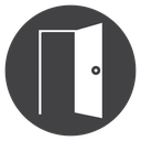 Open Door Frame Black Filled icon