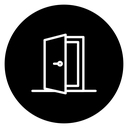 Open Door Black Filled icon