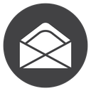 Open Envelope Letter Black Filled icon