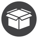 Open Shipping Box Black Filled icon
