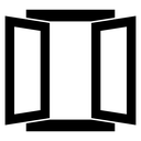 Open window Black Filled icon