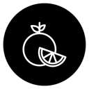 Orange Fruit Slice Black Filled icon