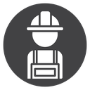 Overalls Hard Hat Worker Black Filled icon