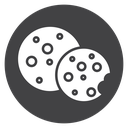 Overlapping Bitten Cookies Black Filled icon