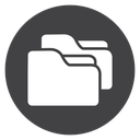 Overlapping Folders Black Filled icon
