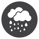 Overlapping Rain Clouds Black Filled icon