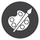 Painter Palette Brush Black Filled icon