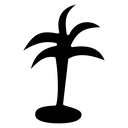 Palms on island icon