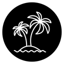 Palms on island icon