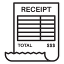 Paper check receipt icon