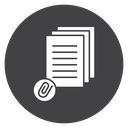 Paperclip Document Stack Black Filled icon